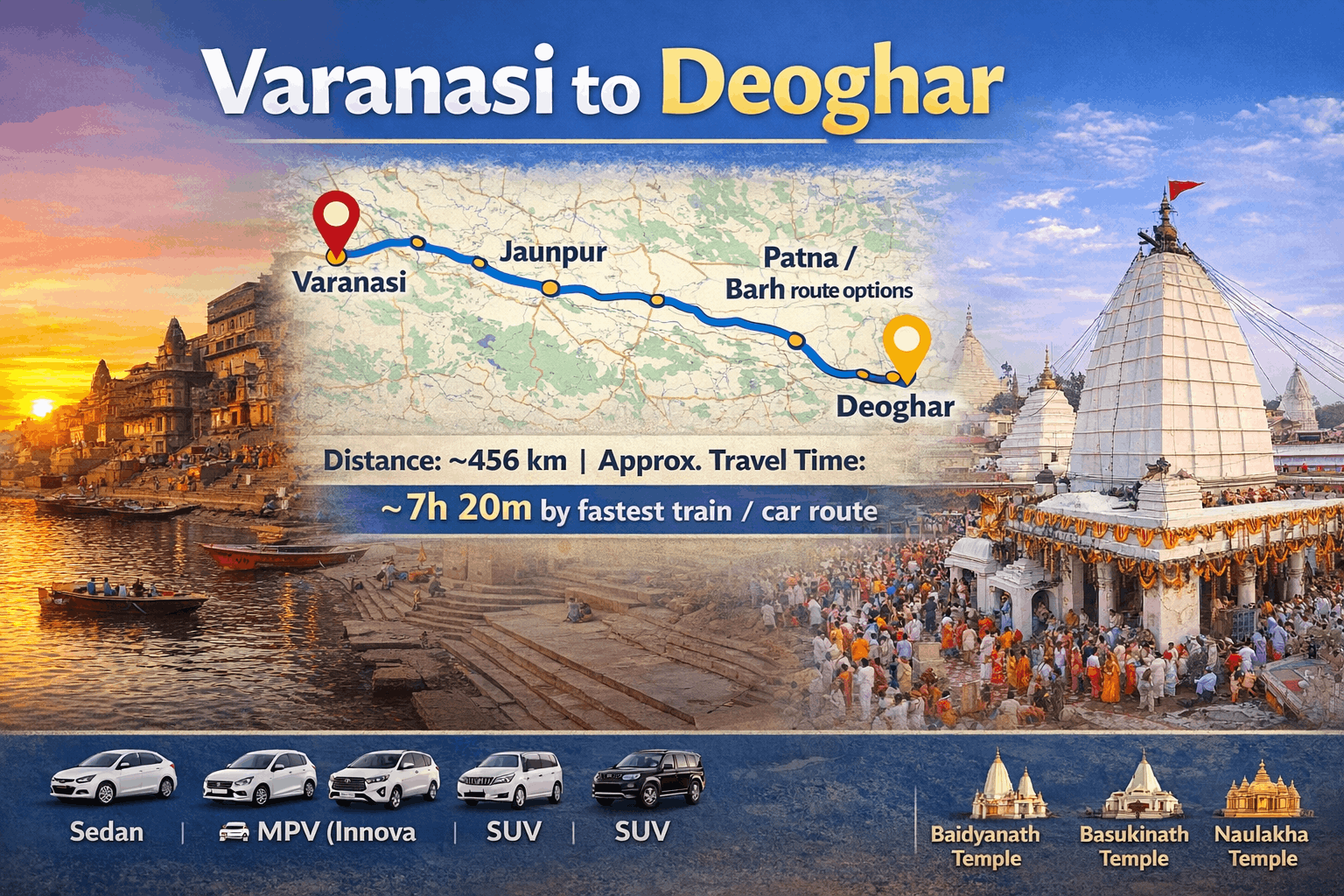 Varanasi to Deoghar Cab Service
